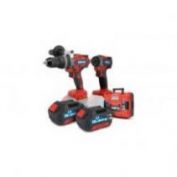 CONJUNTO TALADRO 80NM 2X5.0AH TB80 25 + ATORNILLADOR IMPACTO 1/4" BRUSHLESS AIB 230 # 18V