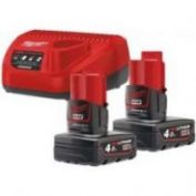 BATERIA 4.0Ah X 2 + CARGADOR MILWAUKEE # M12NRG-402 OFERTA FOLLETO