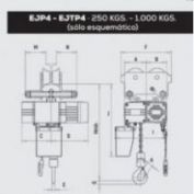 POLIPASTO ELECTRICO CADENA TRIFASICO 380V + CARRO EMPUJE JAGUAR EJP4