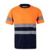 CAMISETA TECNICA AV M/C VELILLA 305506 NARANJA-MARINO