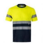 CAMISETA TECNICA AV M/C VELILLA 305506 AMARILLO-MARINO