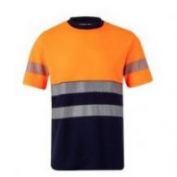 CAMISETA AV ALGODON B. SEGMENTADAS VELILLA 305643 NARANJA/MARINO