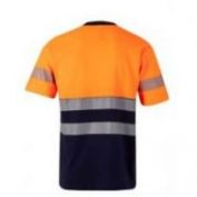 CAMISETA AV ALGODON B. SEGMENTADAS VELILLA 305643 NARANJA/MARINO