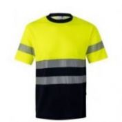 CAMISETA AV ALGODON B. SEGMENTADAS VELILLA 305643 AMARILLO/MARINO