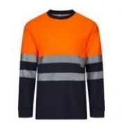 CAMISETA AV M/L ALGODON VELILLA 305615 NARANJA-MARINO