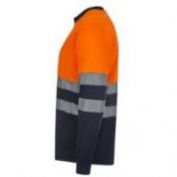 CAMISETA ECO AV M/L B. SEGMENTADAS VELILLA 305635 NARANJA-MARINO