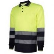 POLO PIQUE AV MANGA LARGA COMBINADO WORKO WR 2 302 AMARILLO-MARINO