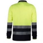 POLO PIQUE AV MANGA LARGA COMBINADO WORKO WR 2 302 AMARILLO-MARINO