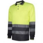 POLO PIQUE AV MANGA LARGA COMBINADO WORKO WR 2 302 AMARILLO-GRIS