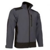 CHAQUETA SOFTSHELL VALENTO SAPONI GRIS CARBON-NEGRO