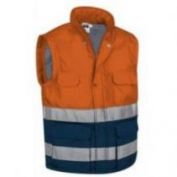 CHALECO AV ACOLCHADO MULTIBOLSILLOS VALENTO BERGEN NARANJA-MARINO