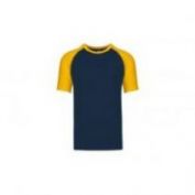 CAMISETA BEISBOL M/C HOMBRE K330 MARINO-AMARILLO