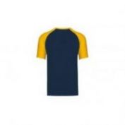 CAMISETA BEISBOL M/C HOMBRE K330 MARINO-AMARILLO