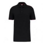 POLO CONTRASTE M/C HOMBRE WK270 NEGRO-ROJO