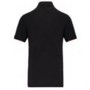 POLO CONTRASTE M/C HOMBRE WK270 NEGRO-ROJO