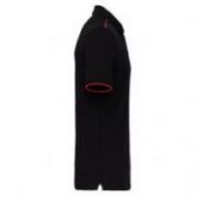 POLO CONTRASTE M/C HOMBRE WK270 NEGRO-ROJO