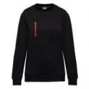 SUDADERA CONTRASTE BOLSILLO CREMALLERA UNISEX WK403 NEGRO-ROJO