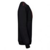 SUDADERA CONTRASTE BOLSILLO CREMALLERA UNISEX WK403 NEGRO-ROJO