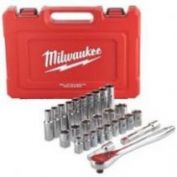 JUEGO 28 PIEZAS CARRACA Y VASOS DE 1/2" MILWAUKEE