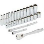 JUEGO 28 PIEZAS, CARRACA Y VASOS DE 1/4" MILWAUKEE