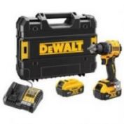 TALADRO ATORNILLADOR DEWALT SIN ESCOBILLAS 18V + 2 BATERIAS 5AH + MALETIN TSTAK