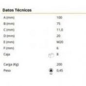 PLACA PARA CARDAN GAYNER #20  82-132
