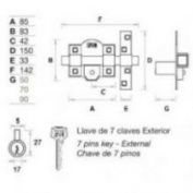 CERROJO NIQUEL 301-R FAC # 80 BOMB. 70