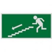 SEÑAL PVC F/V ESCALERA ABAJO IZDA. #21X30