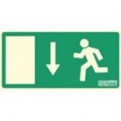 SEÑAL PVC F/V PUERTA ABAJO IZDA. #21X30