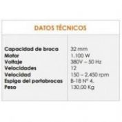 TALADRO COLUMNA YAIM 1,5 KW #YA-2132T