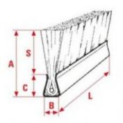 CEPILLO STRIP #B5 H19 + GUIA CEPILLO STRIP ALUM.#B5 90º L3000 MM.