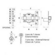 CERROJO NIQUEL 303-L FAC #115 DCHA.
