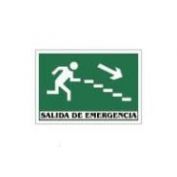 SEÑAL PVC F/V SALIDA EMERG.ABAJ.D #21X30
