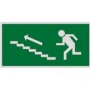 SEÑAL PVC F/V SALIDA ESCALERA IZDA.#21X30