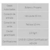 REGULADOR GAS BUTANO MONFA #RBP-50