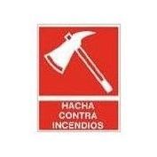 SEÑAL PVC F/R HACHA C/INCENDIOS #40X30