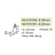 GANCHO PARED HORQUILLA 4050 #18 CM.