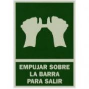 SEÑAL PVC F/V EMPUJAR BARRA SALIR #21X30