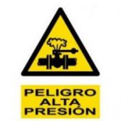 SEÑAL PVCEL PELIGRO ALTA PRESION #40X30