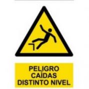 SEÑAL PVCEL PELIGRO CAIDA NIVEL #40X30