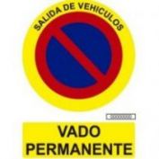 SEÑAL PVCEL VADO PERMANENTE #21X30