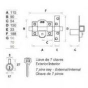 CERROJO NIQUEL 303-T FAC #115 DCHA.