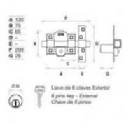 CERROJO NIQUEL 304-F FAC #130  2 UNI.