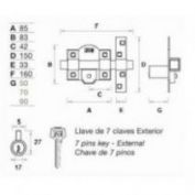 CERROJO NIQUEL 305-R FAC # 80 IZDA.