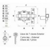 CERROJO NIQUEL 307-R FAC # 80 DCHA.