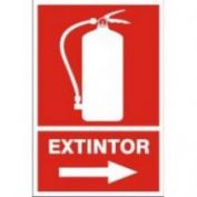 SEÑAL PVC F/R EXTINTOR DCHA. #21X30 MM.