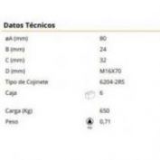 G.RUEDA 1 COJINETE V GAYNER # 80  80-104