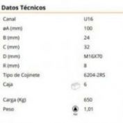 G.RUEDA 1 COJINETE U GAYNER #100 80134/16