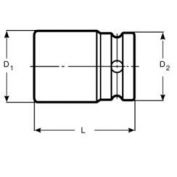 VASO IMPACTO INYECTORES 1/2 BAHCO #25 MM.
