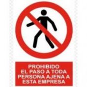 SEÑAL PVCEL PROHIBIDO PASO EMPRESA #40X30